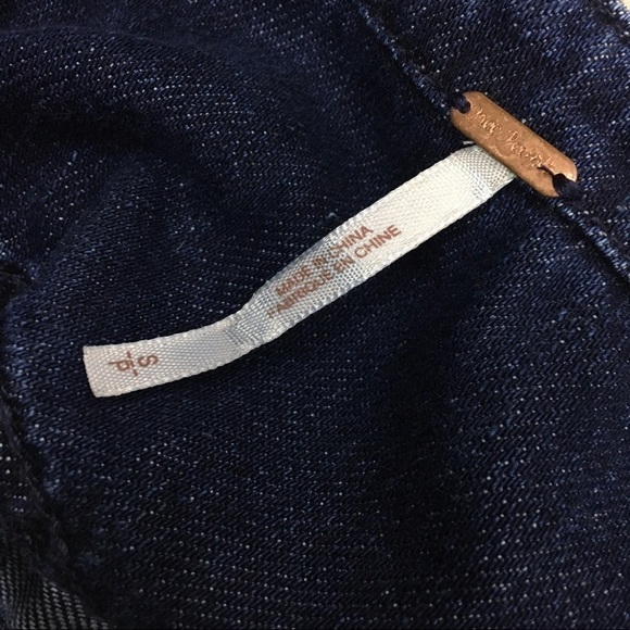 FREE PEOPLE Denim Tunic Top Jean Dress Neapolitan Dreams Lace Up Long Sleeve S - Picture 10 of 13